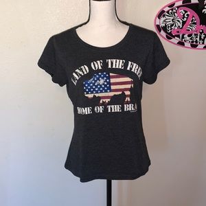 Farm Girl Land of the Free Home of the Brave Shirt